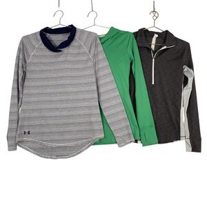 Under Armour ColdGear Shirts Womens Medium Lot 3 Long Sleeve Running Pullover
